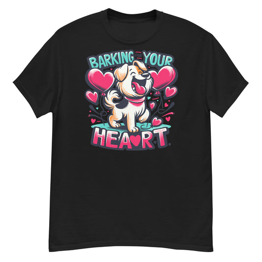 "Barking for Your Heart" - Joyful Dog with Heart Balloons